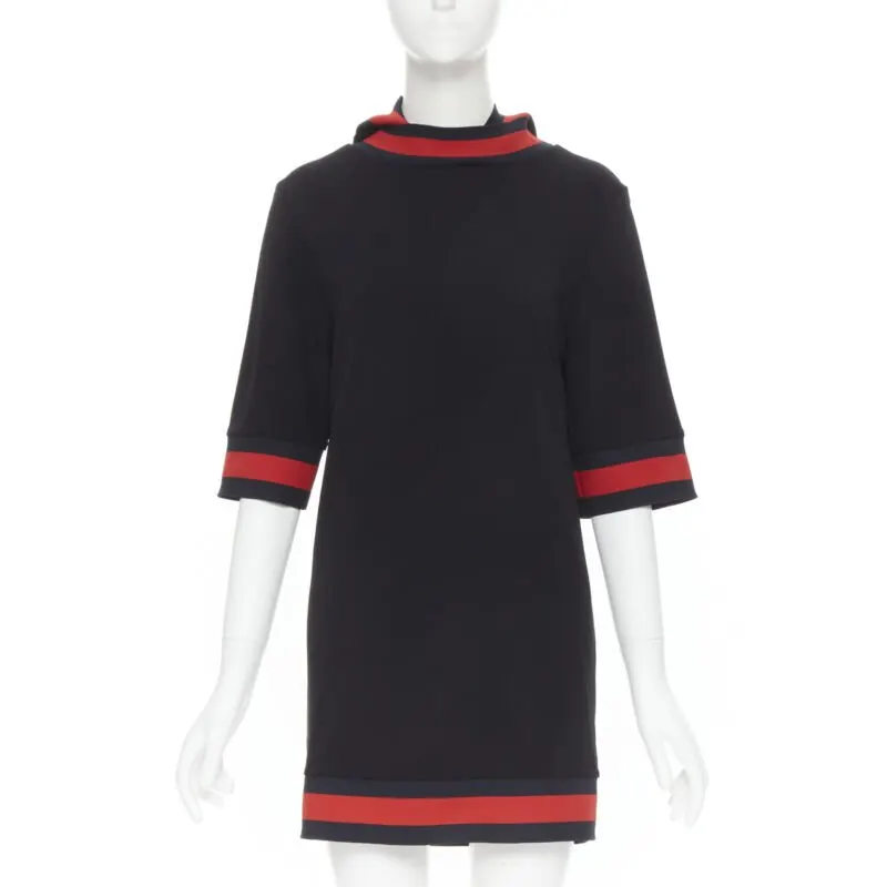 Gucci Web Trim Dress Black Polyester Never worn, with tag - Front View