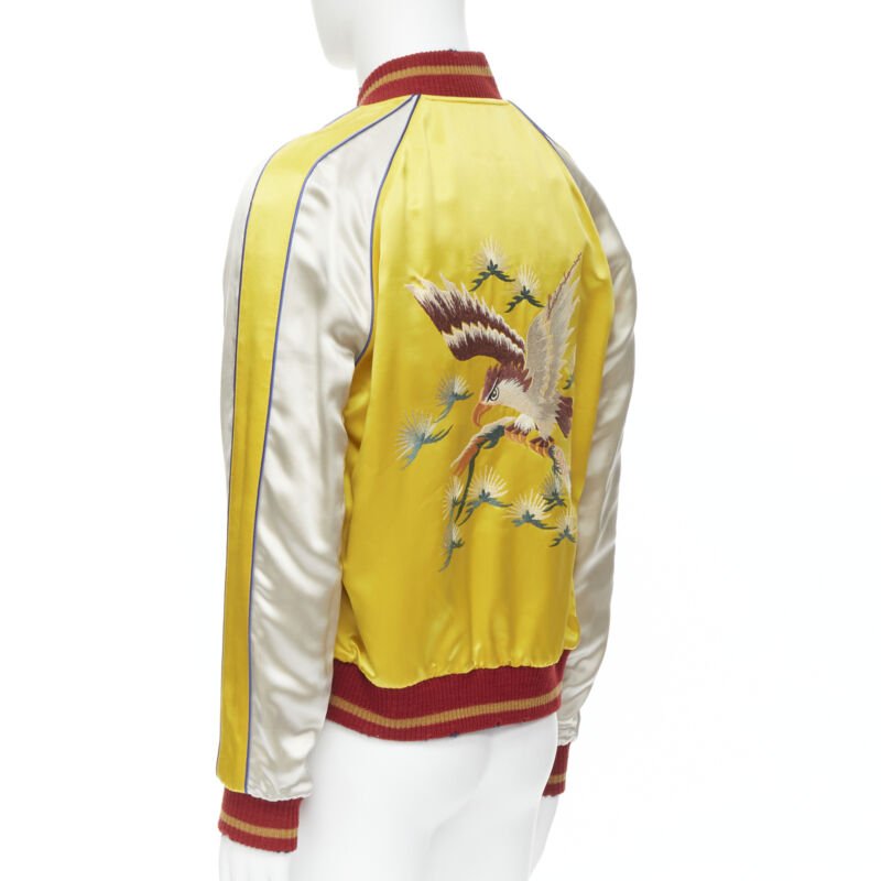 Saint Laurent Yellow Satin Bomber - Detail 2