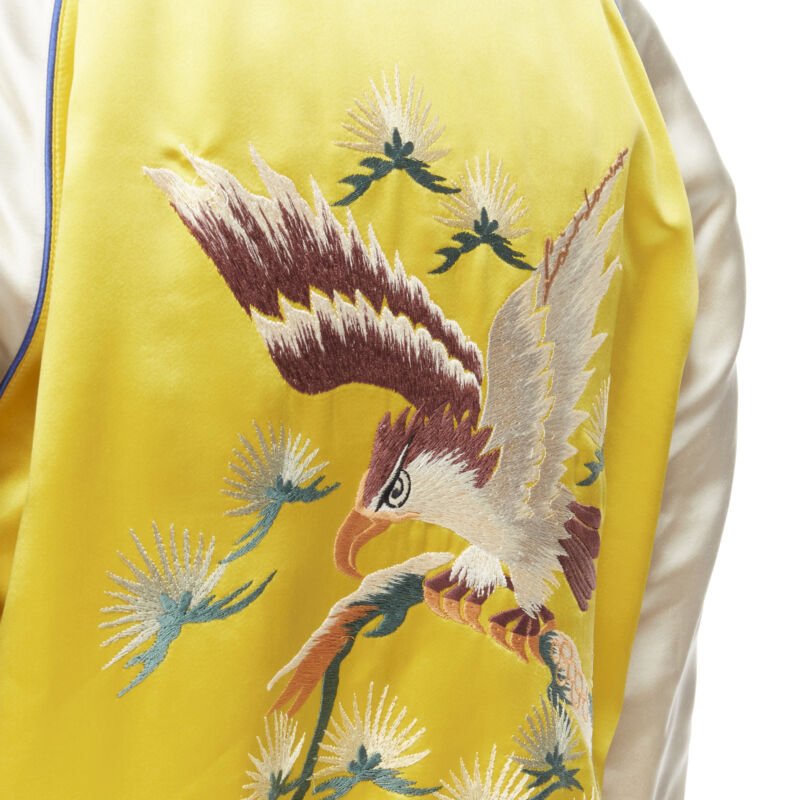 Saint Laurent Yellow Satin Bomber - Image 10