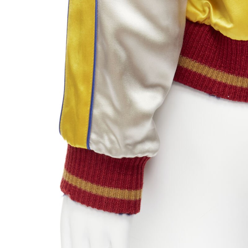 Saint Laurent Yellow Satin Bomber - Image 12
