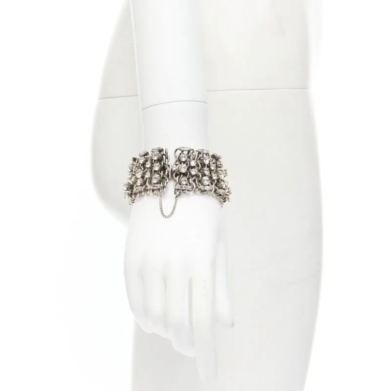 Saint Laurent Grunge Punk Chain Bracelet Silver Metal Very good - Front View