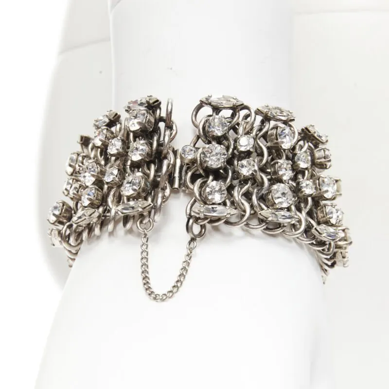 Saint Laurent Grunge Punk Chain Bracelet Silver Metal Very good - Model View