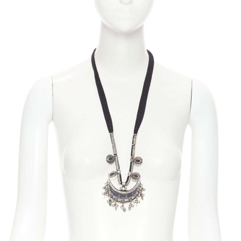 Saint Laurent Stone Crescent Necklace