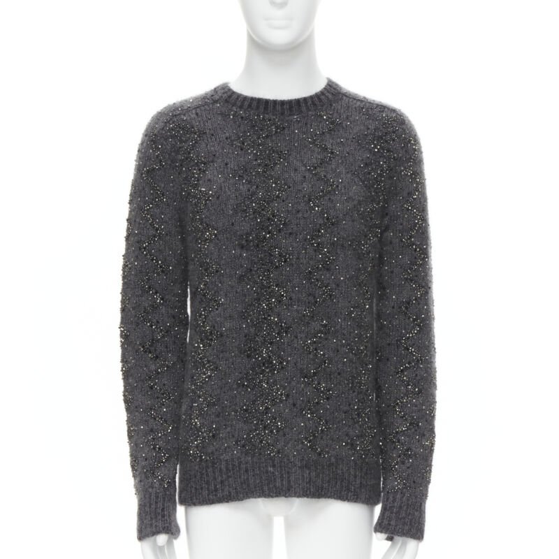 Saint Laurent Rhinestone Wool Sweater