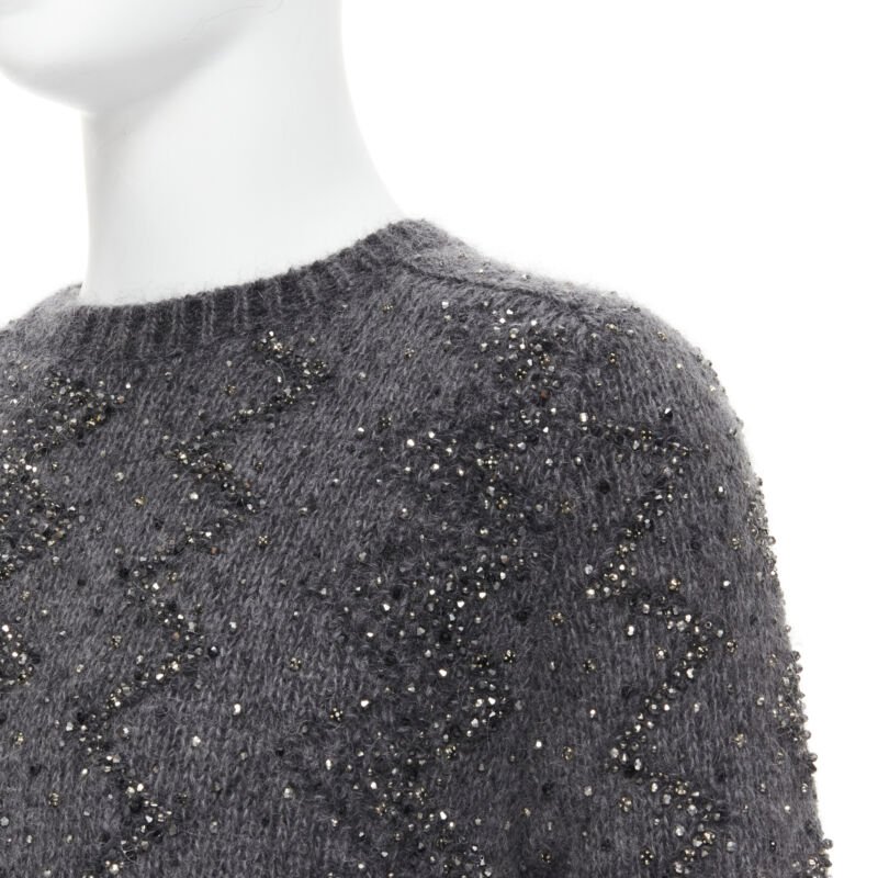 Saint Laurent Rhinestone Wool Sweater - Back view
