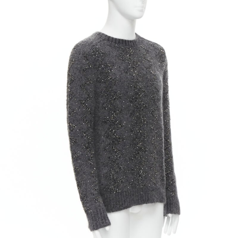 Saint Laurent Rhinestone Wool Sweater - Image 6