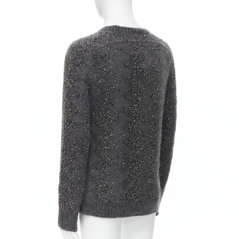 Saint Laurent Rhinestone Wool Sweater - Detail 1