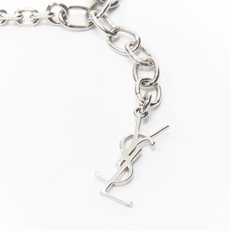 Saint Laurent Twist Charm Necklace Black Metal Very good - Back View