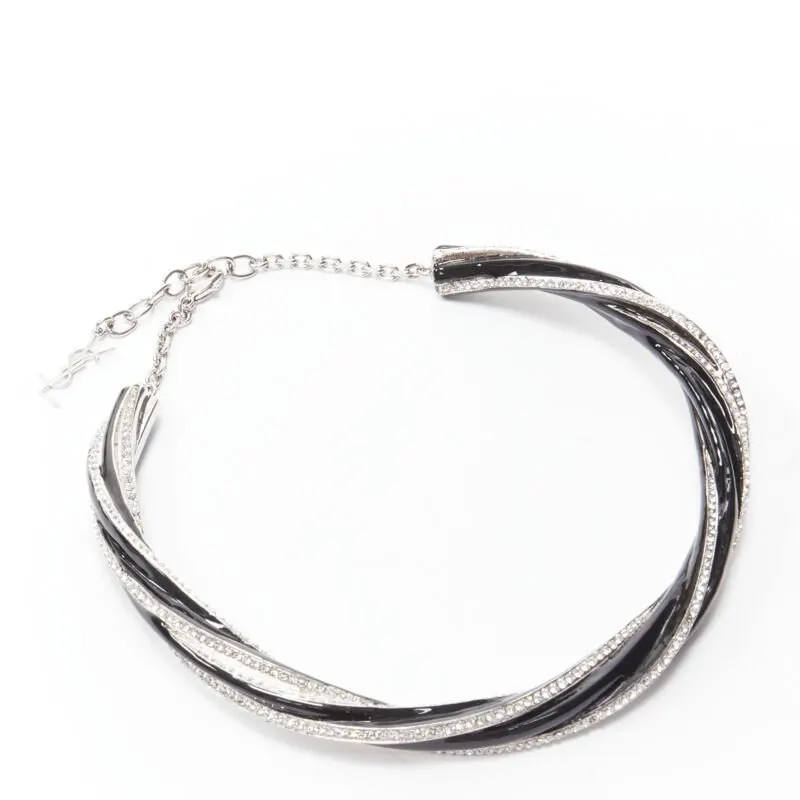 Saint Laurent Twist Charm Necklace Black Metal Very good - Inside View
