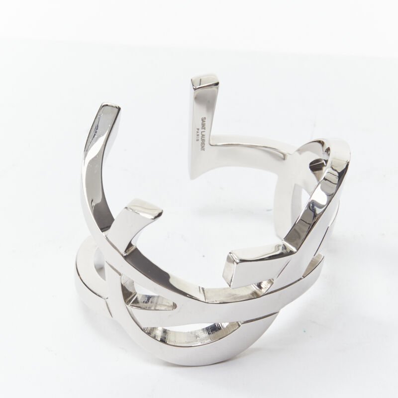 Saint Laurent YSL logo Cassandre cuff - Side view