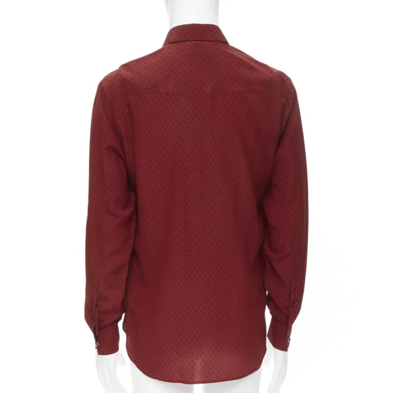Saint Laurent Western Shirt Red Silk Never worn, with tag - Box View
