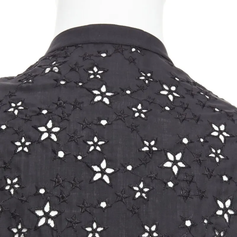 Saint Laurent Star Embroidery Shirt Black Wool Never worn, with tag - Back View