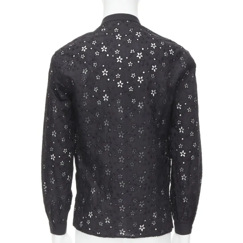Saint Laurent Star Embroidery Shirt Black Wool Never worn, with tag - Box View