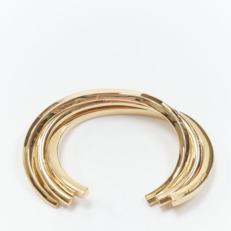 Saint Laurent Gold Triple Twist Cuff - Image 6