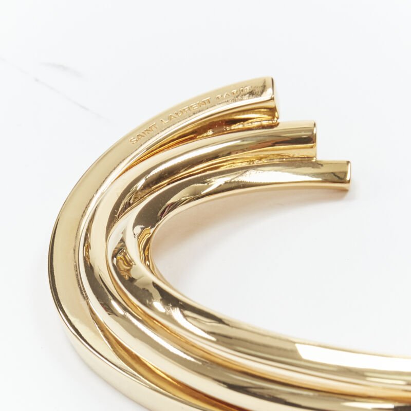 Saint Laurent Gold Triple Twist Cuff - 4