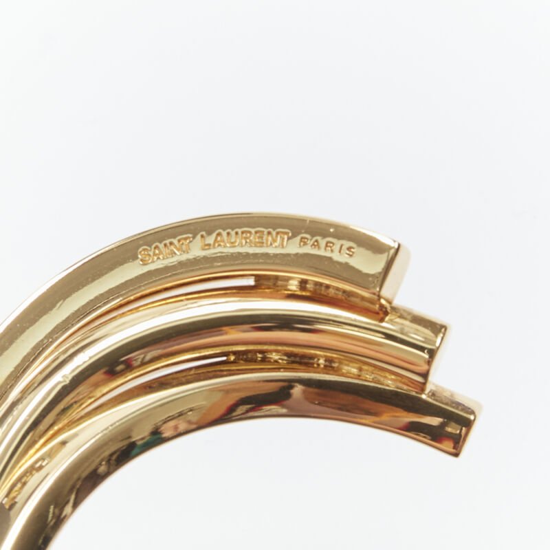 Saint Laurent Gold Triple Twist Cuff - Detail 1