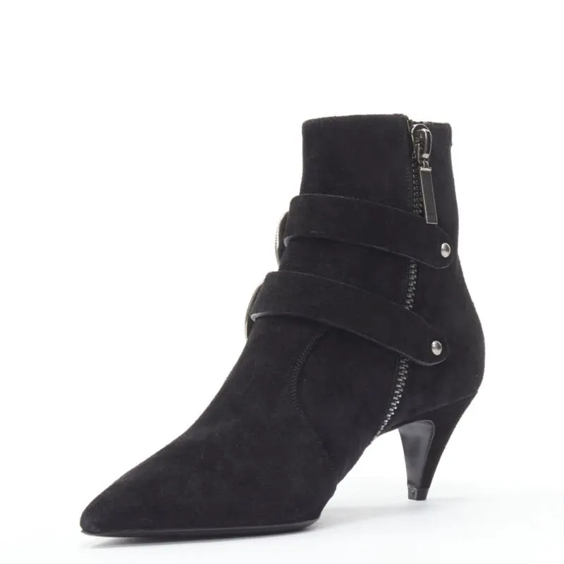 Saint Laurent Lug Sole Platform Boots Black Suede Very good - Box View