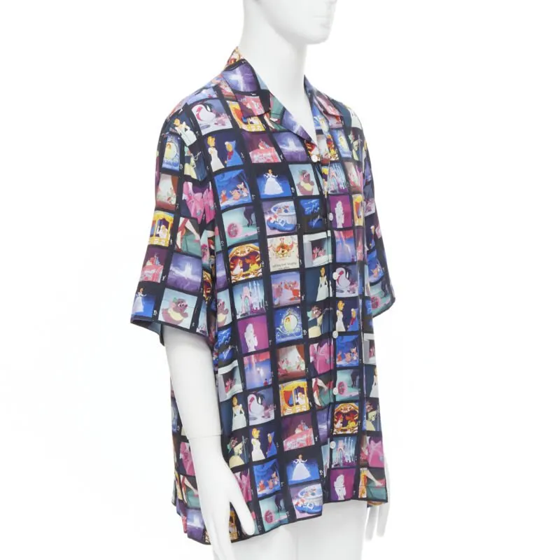 Versace Cinderella Shirt Blue Viscose Never worn, with tag - Inside View