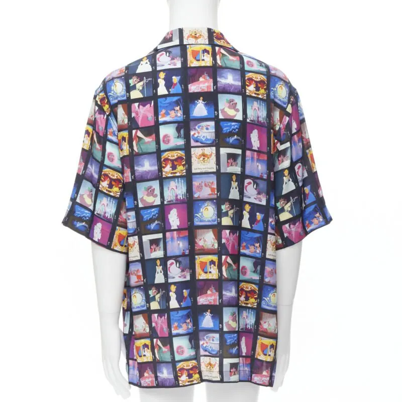 Versace Cinderella Shirt Blue Viscose Never worn, with tag - Box View
