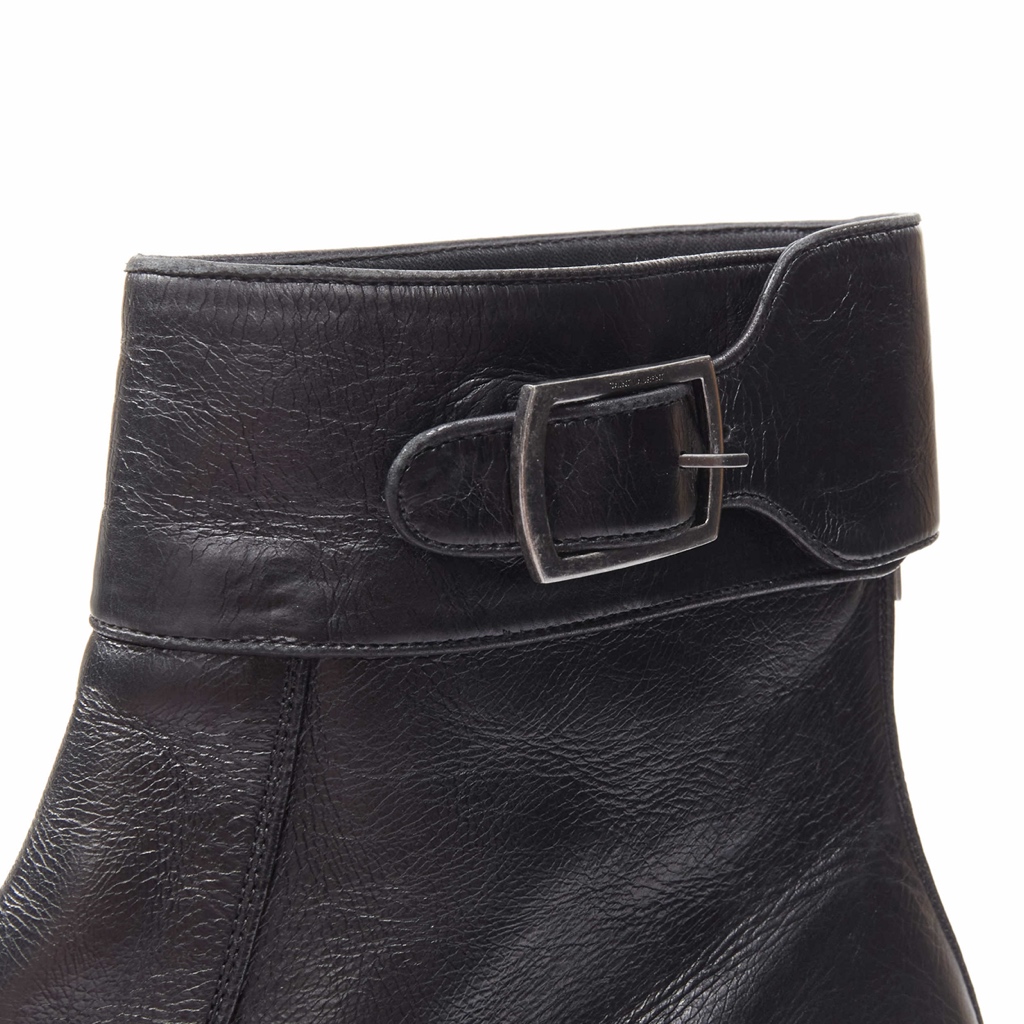 Saint Laurent Strap Pull Motorcycle Boots - Image 11