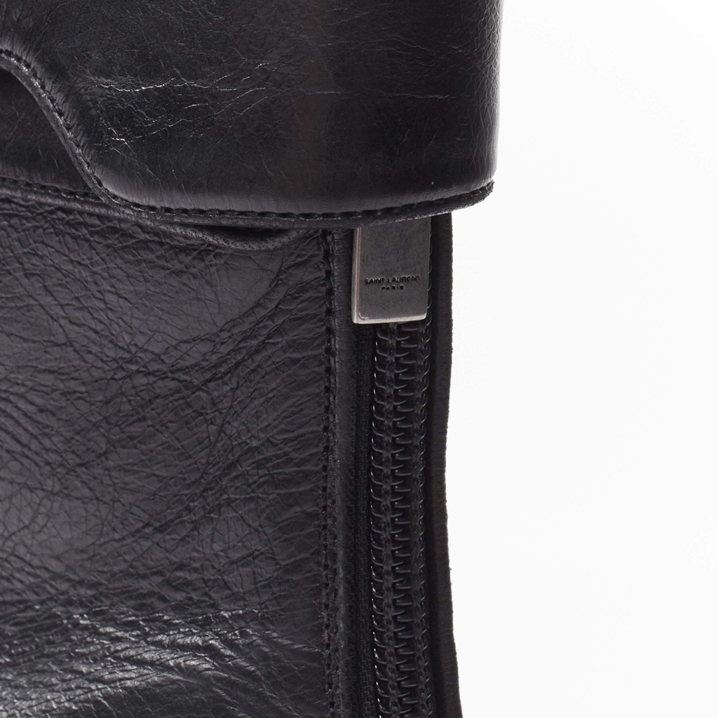 Saint Laurent Strap Pull Motorcycle Boots - Image 13