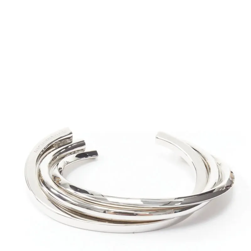 Saint Laurent Silver Triple Twist Cuff Silver Metal Very good - Front View