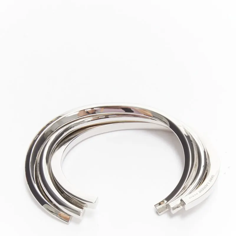 Saint Laurent Silver Triple Twist Cuff Silver Metal Very good - Inside View