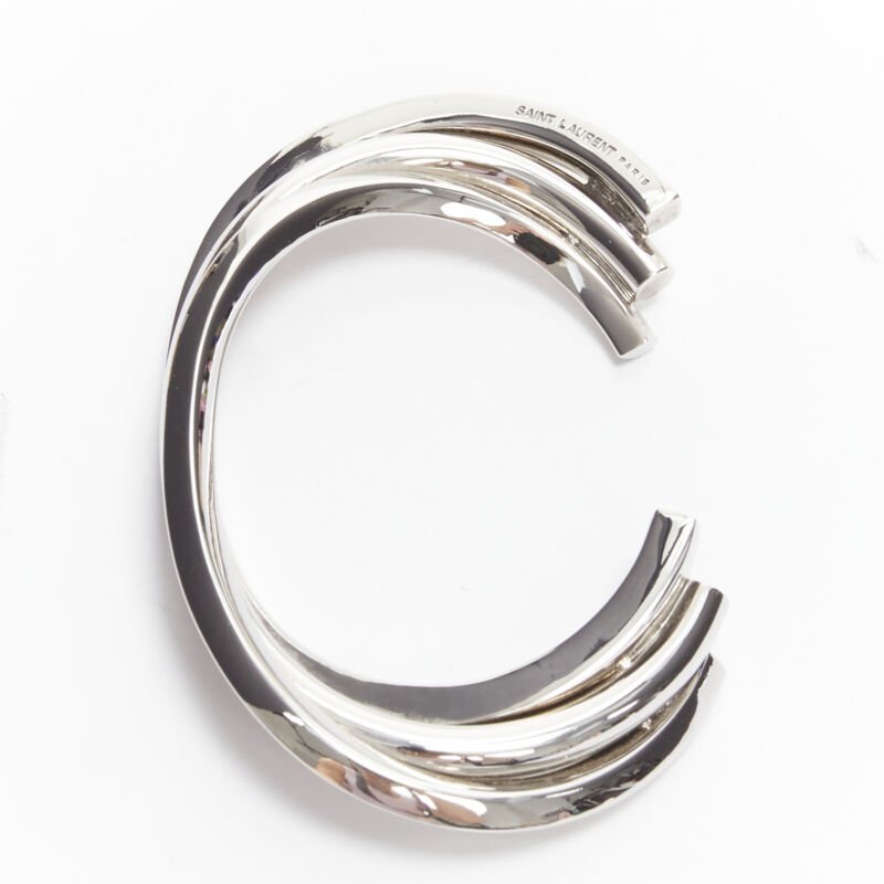 Saint Laurent Silver Triple Twist Cuff - 4