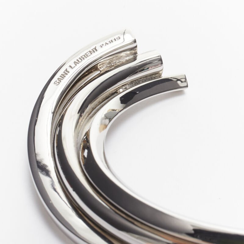 Saint Laurent Silver Triple Twist Cuff - Detail 1