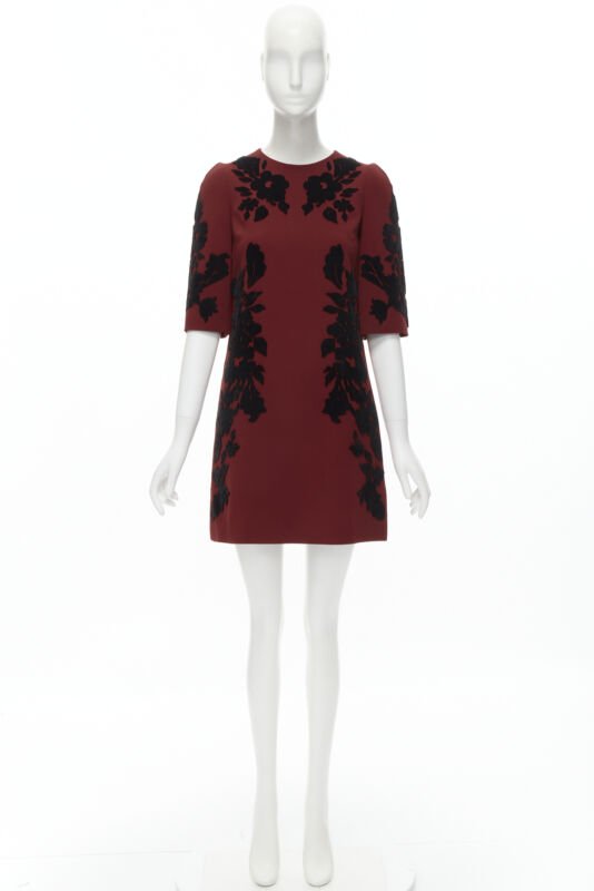 Dolce & Gabbana Floral Velvet Dress - Image 6
