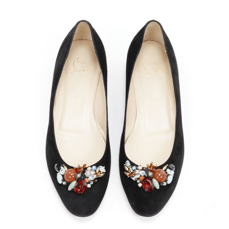 Christian Louboutin Satin Buckles Pep Flats