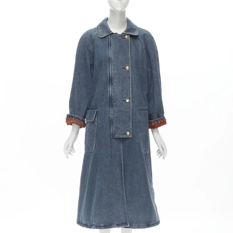 Moschino Blue Paisley Coat Blue Very good - Front View