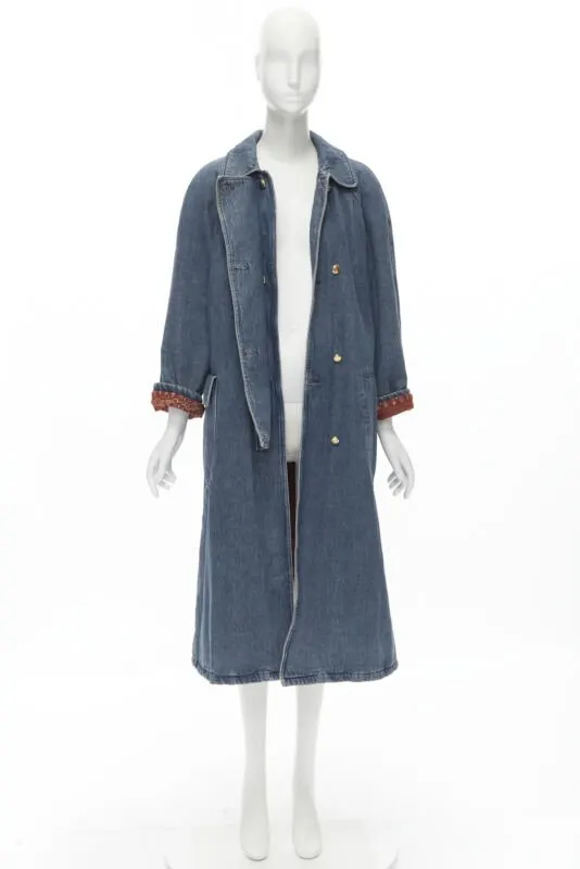 Moschino Blue Paisley Coat Blue Very good - Inside View