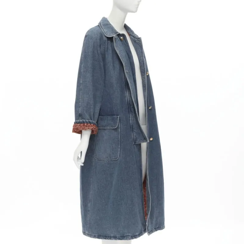 Moschino Blue Paisley Coat Blue Very good - Model View