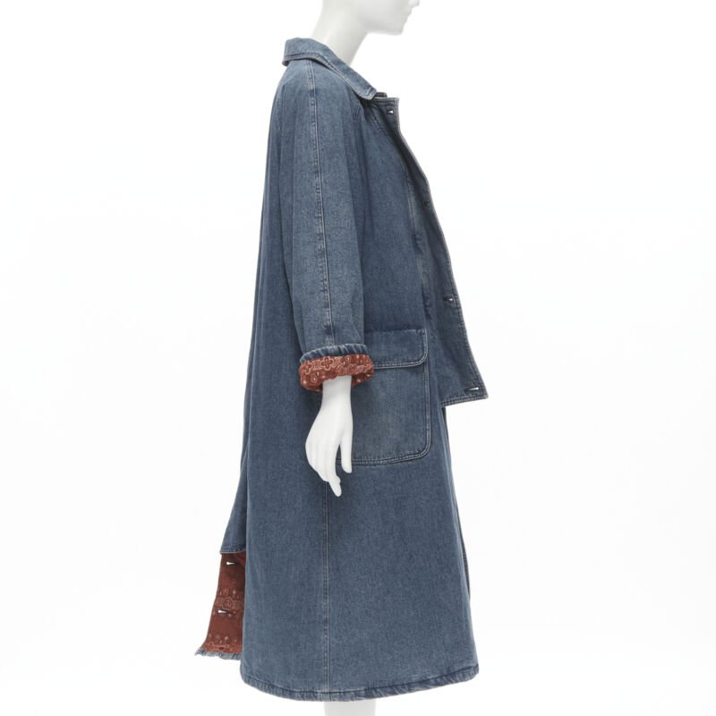 Moschino Blue Paisley Coat - Side view