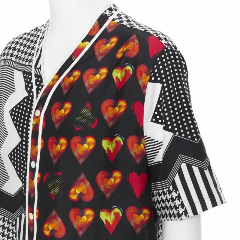 Versace Chevron Print Shirt Red Silk Never worn, with tag - Back View