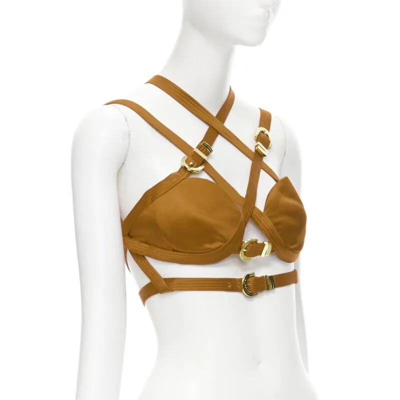 Versace Bondage Bra Orange Silk Never worn, with tag - Back View