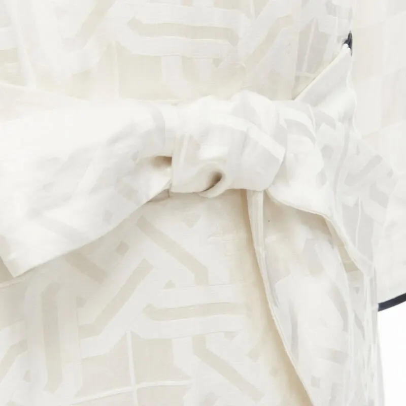 Haider Ackermann Jacquard Robe Shirt White Linen Very good - Back View