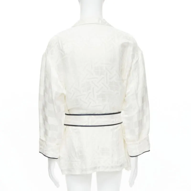 Haider Ackermann Jacquard Robe Shirt White Linen Very good - Box View