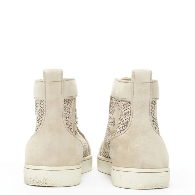 Christian Louboutin Jacquard High Tops Grey Suede Good - Box View