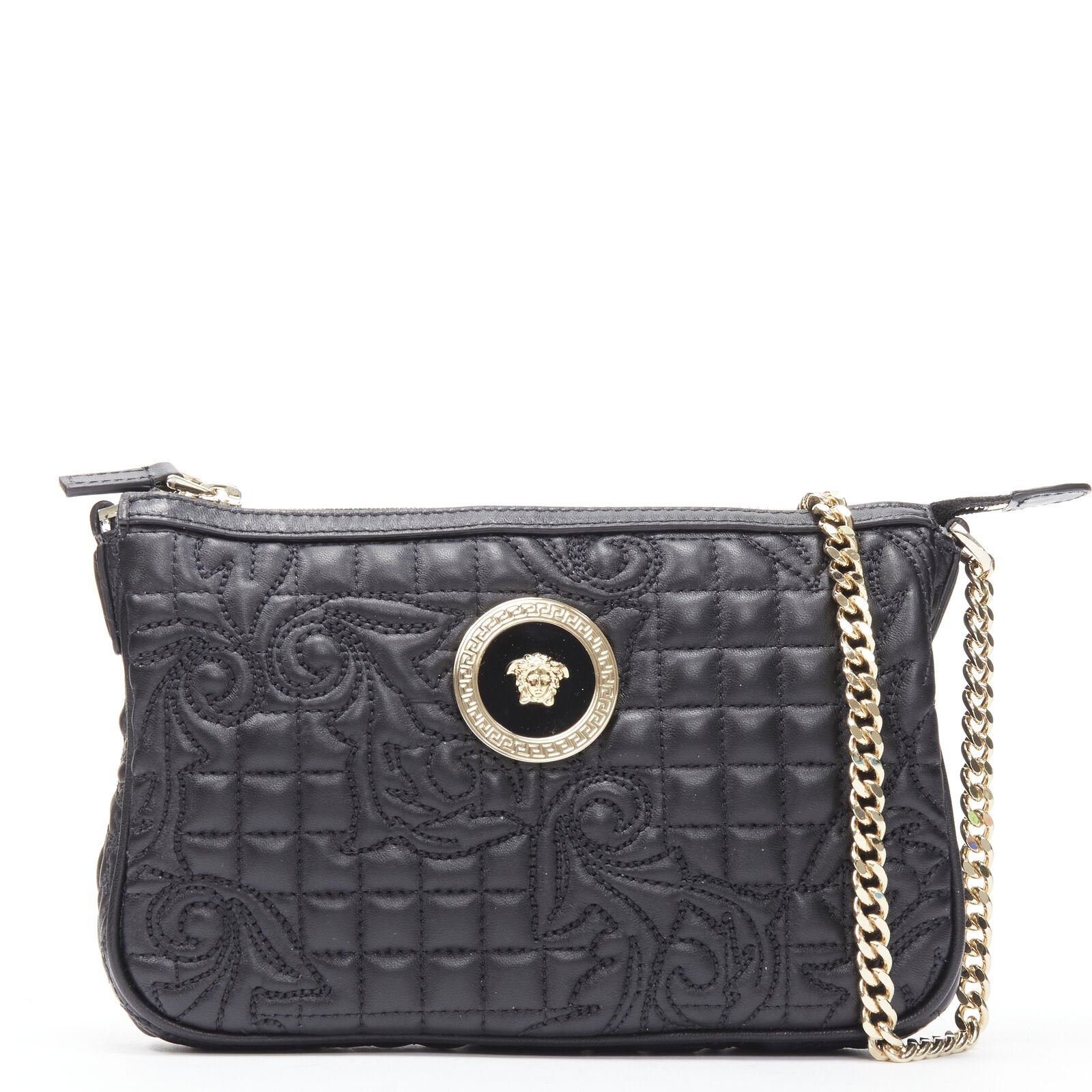 Versace Black Baroque Chain Bag