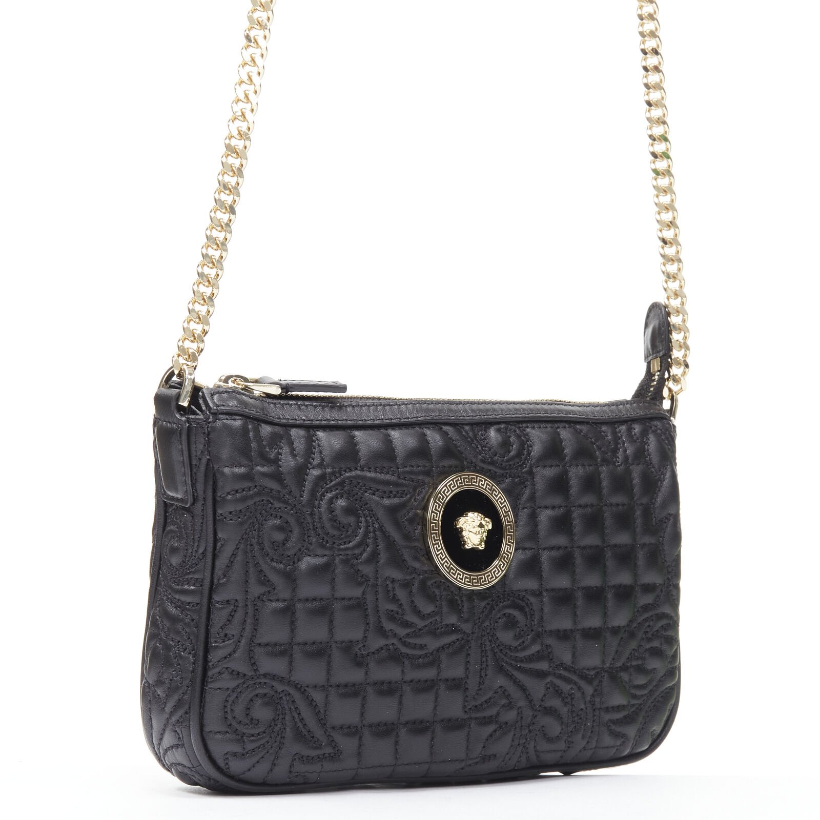 Versace Black Baroque Chain Bag - Image 6