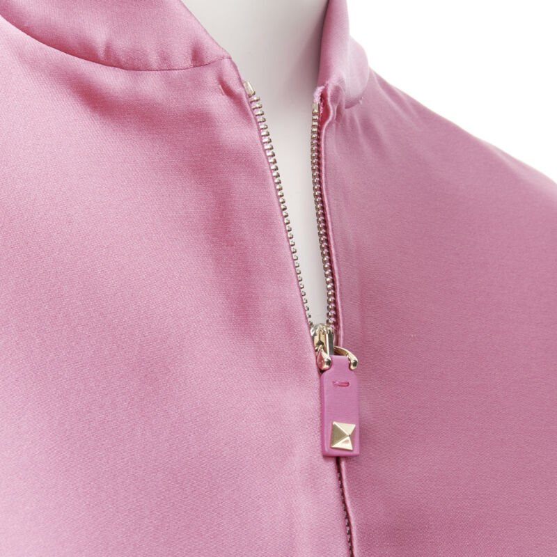 Valentino Garavani Pink Flared Bomber Jacket - Back view