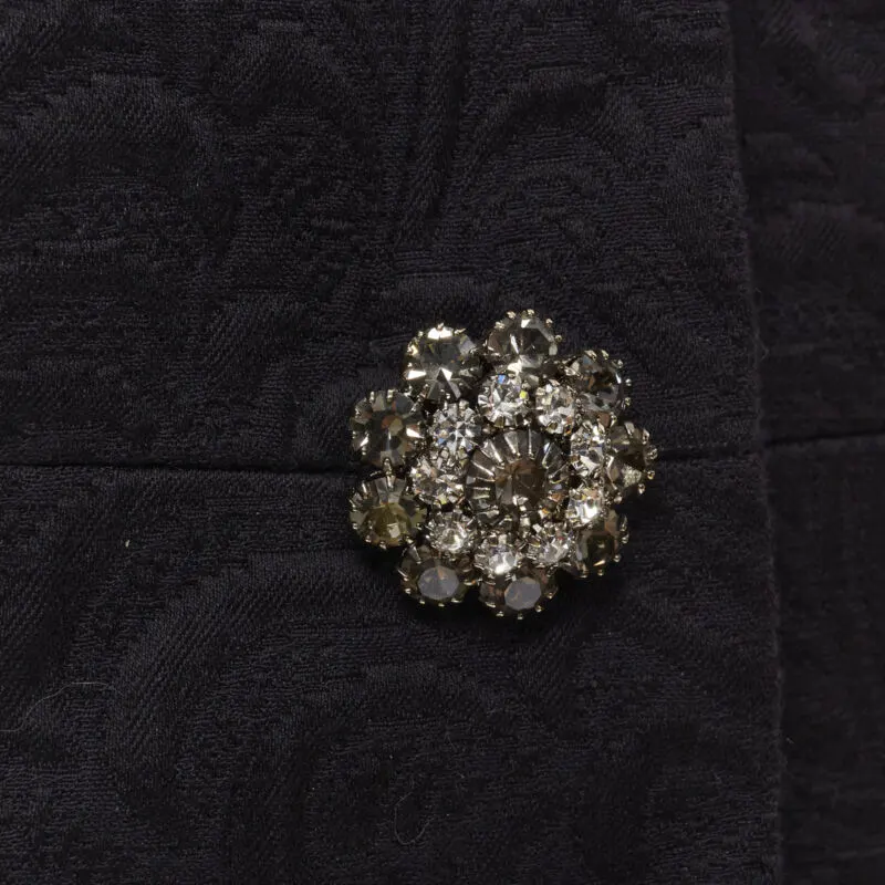 Dolce & Gabbana Black Crystal Coat Black Cotton Never worn - Back View