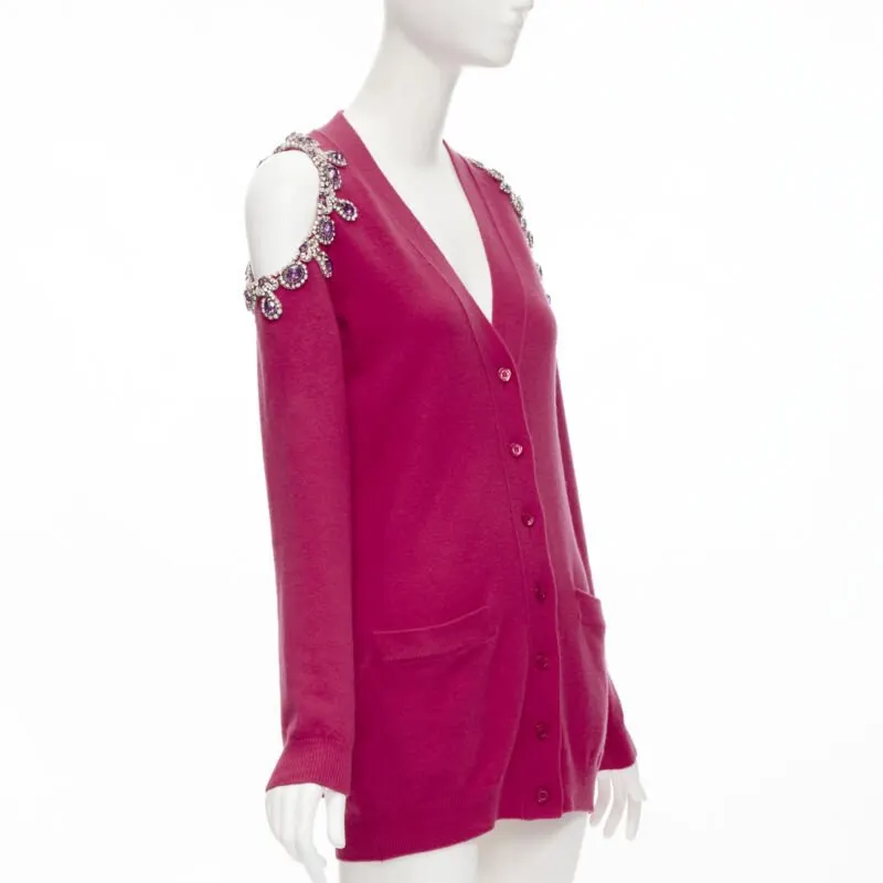 Moschino Cold Shoulder Cardigan Pink Cashmere Never worn, with tag - Front View