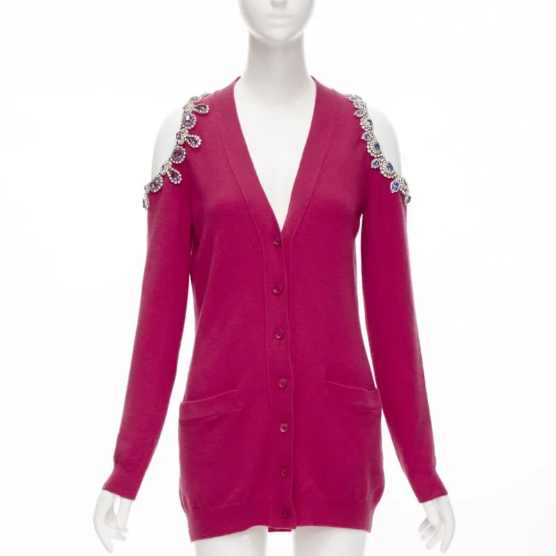 Moschino Cold Shoulder Cardigan Pink Cashmere Never worn, with tag - Inside View