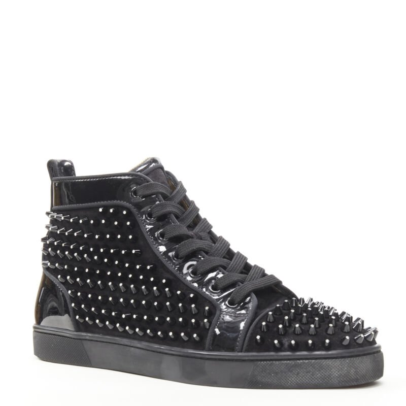 Christian Louboutin Velvet Spike Sneakers - Back view