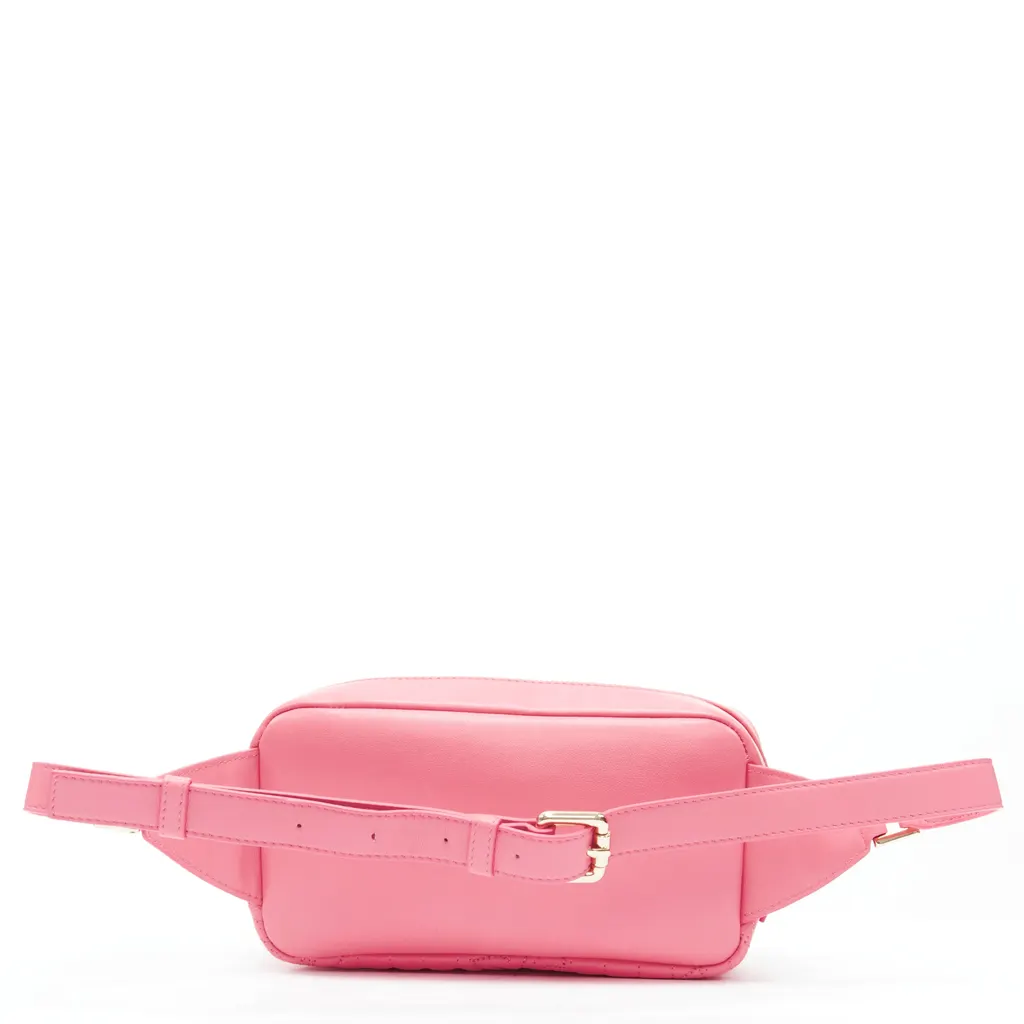Versace Pink Baroque Waist Bag Pink Leather Never worn, with tag - Model View