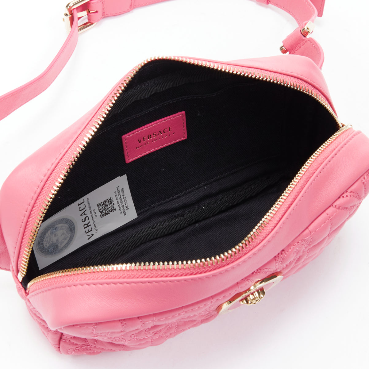 Versace Pink Baroque Waist Bag - Image 13