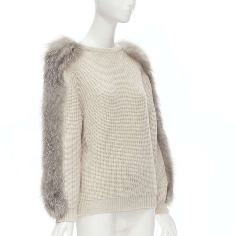 Brunello Cucinelli Fur Sleeve Sweater